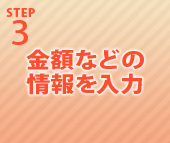 STEP3 金額などの情報を入力